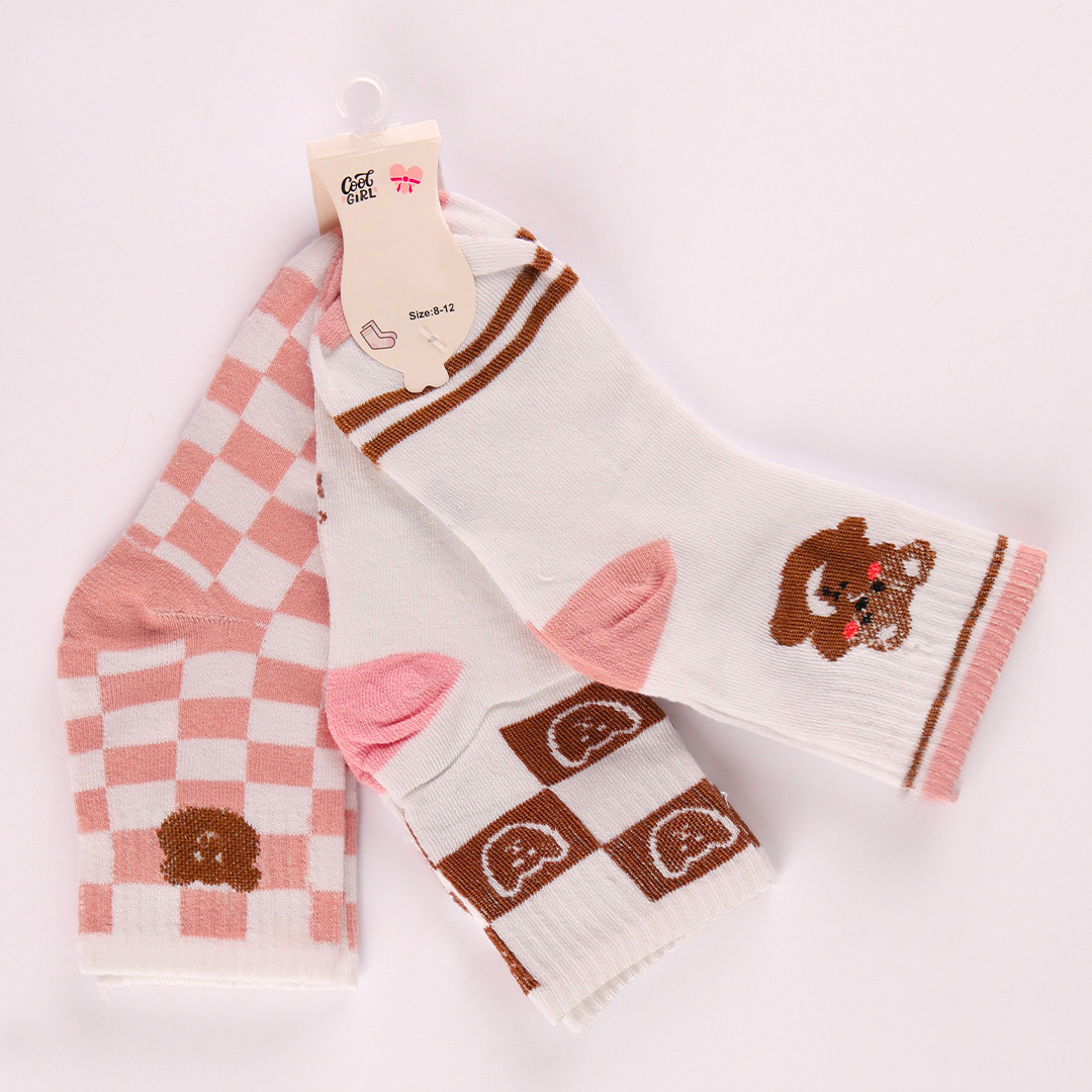 CHAUSSETTE F LOT DE 3 BEAR-BUTTERFLY