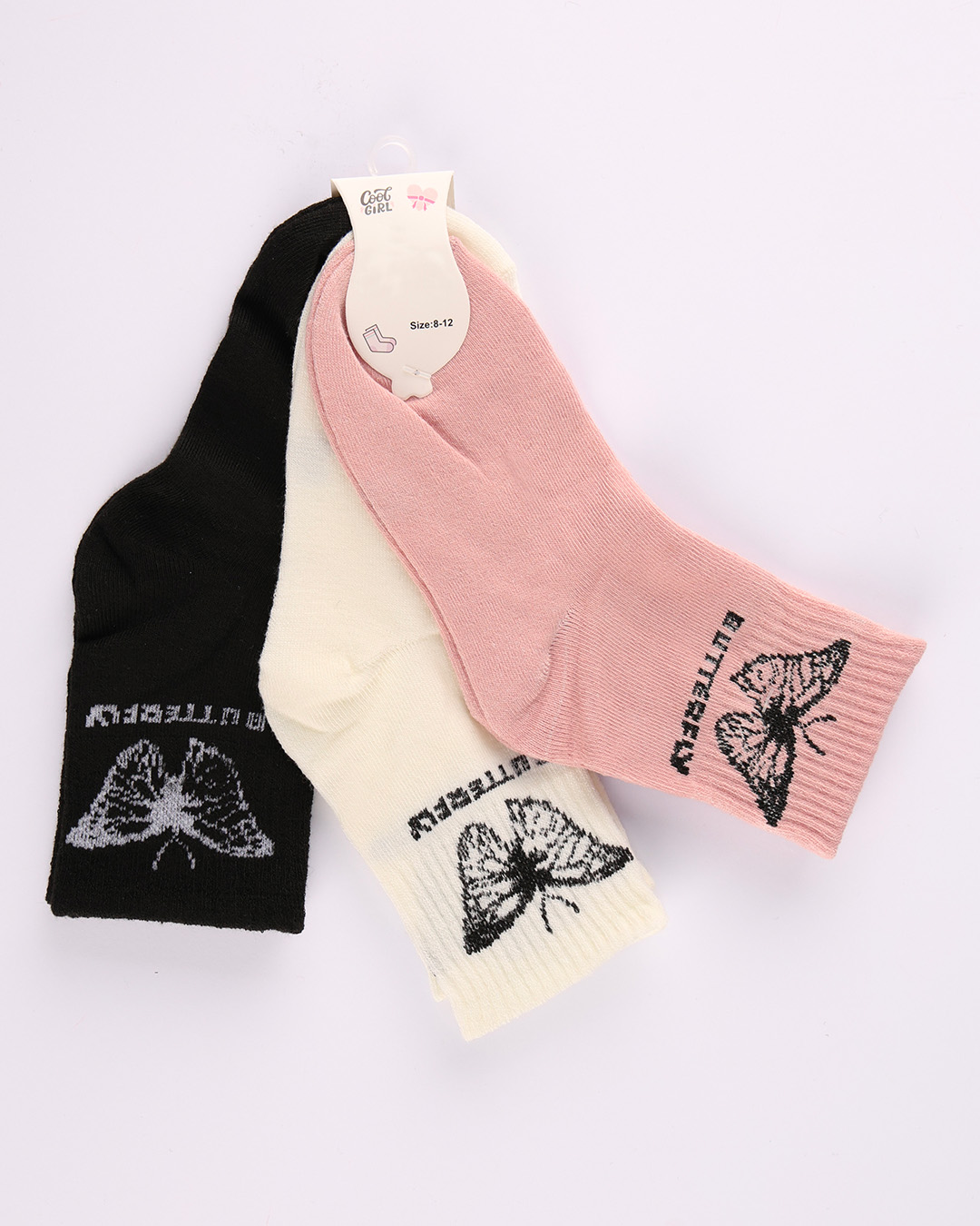 CHAUSSETTE F LOT DE 3 BEAR-BUTTERFLY